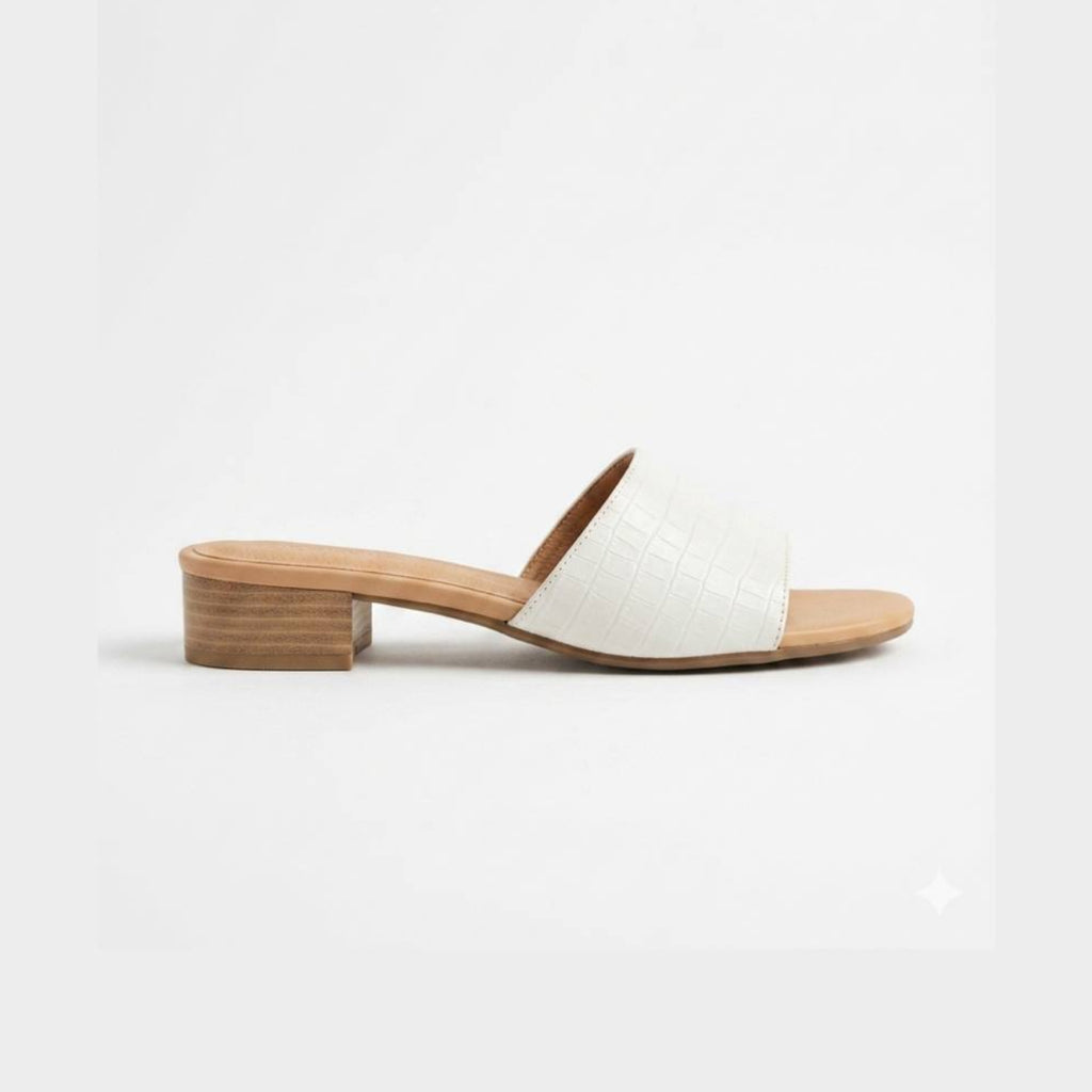 Croc-Embossed Low-Heel