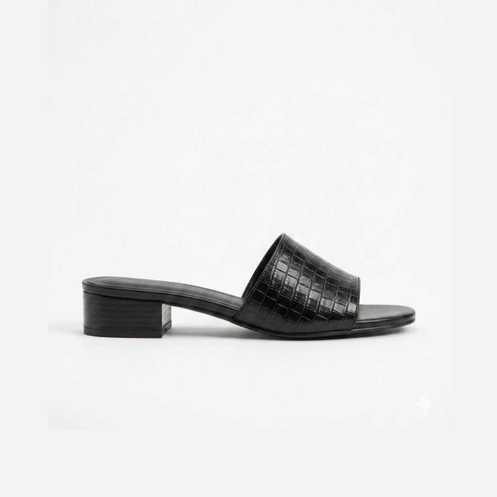 Croc-Embossed Low-Heel