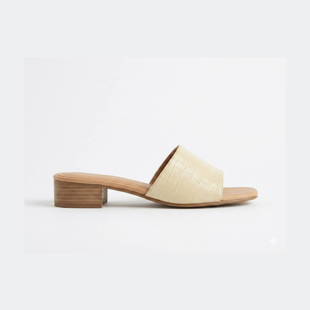 Croc-Embossed Low-Heel